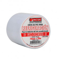 Cinta refrigeración TACSA pvc 70mm por 18 metros blanco con adhesivo