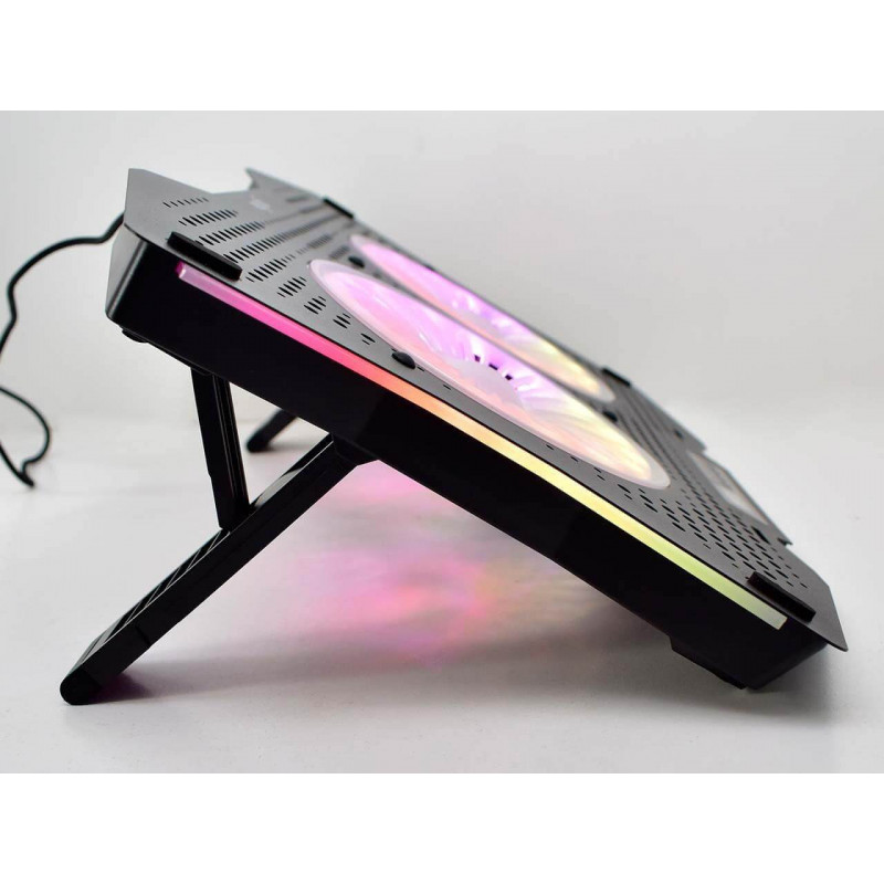 Base Cooler NISUTA Reclinable Para Notebook Hasta 18'' Led Rgb