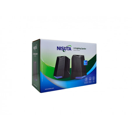 Parlante NISUTA NSPAU65 para PC USB luz led negro