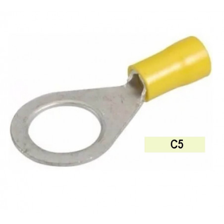Terminal preaislado anillo 6mm2 amarillo