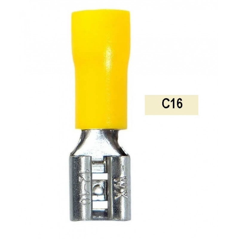 Terminal extraíble hembra 6mm2 cobre amarillo