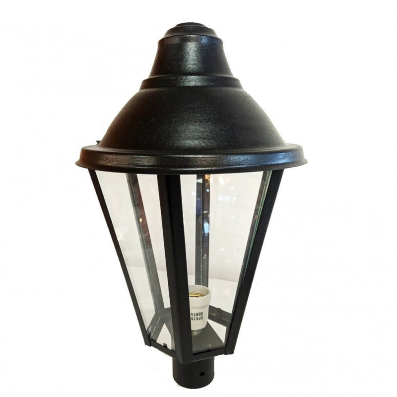 Farol POL-LUZ FA32 para 1 luz E27 chapa hexagonal negro