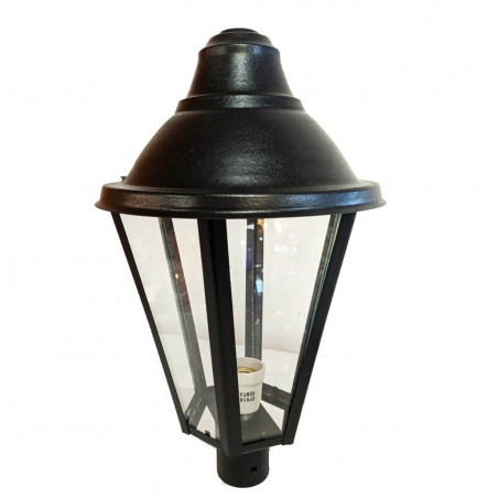 Farol POL-LUZ FA32 para 1 luz E27 chapa hexagonal negro