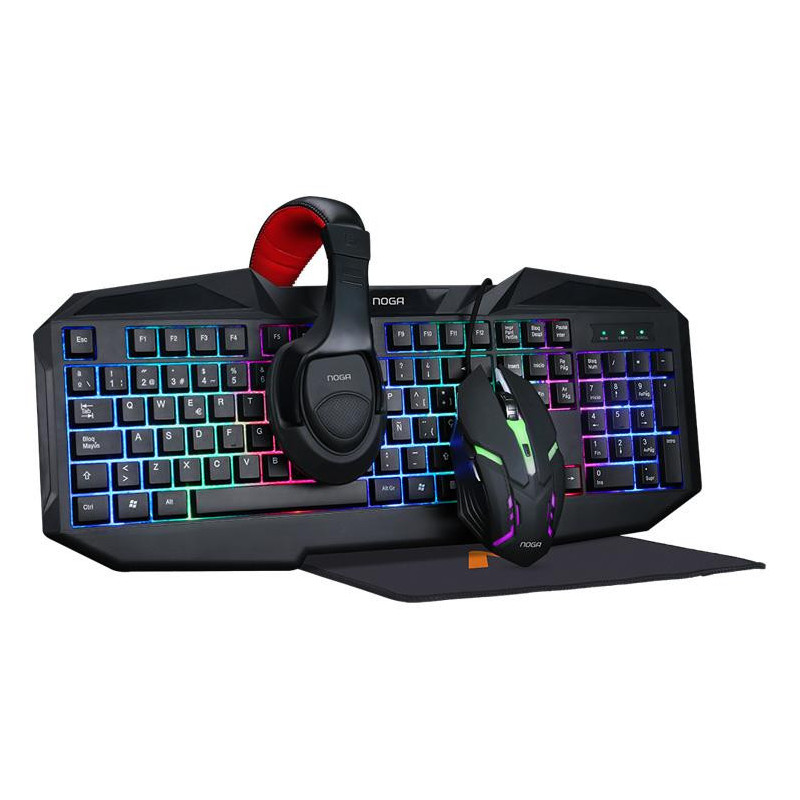 Combo gamer NOGA NKB-403 teclado + mouse + pad + auriculares