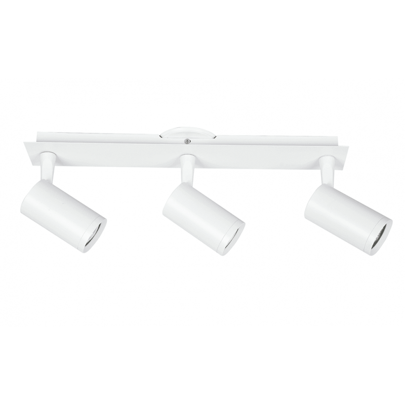 Spot CANDIL TEMPANO para 3 luces GU10 blanco regleta