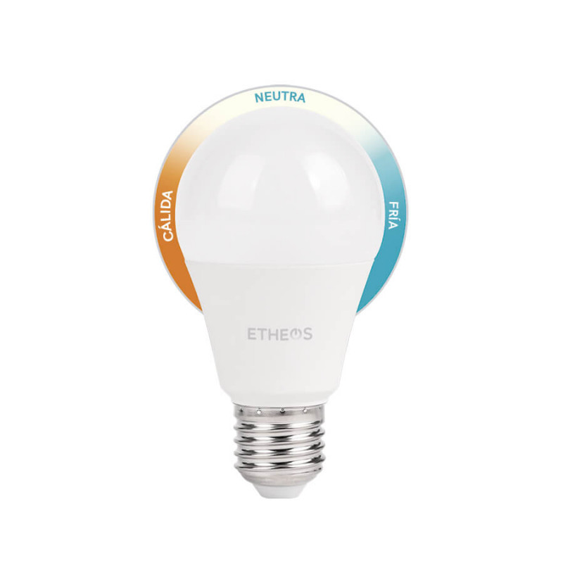 Lámpara led ETHEOS E27 9W 3 pasos (de 3000 a 4000 a 6500K)