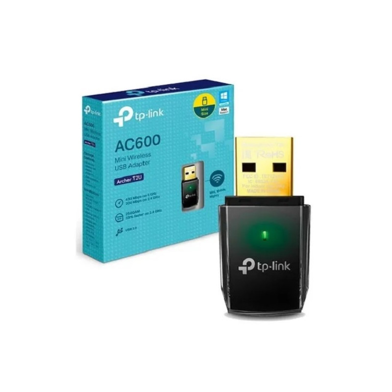 Adaptador Wi-Fi TP-LINK ARCHER T2U USB 433Mbps