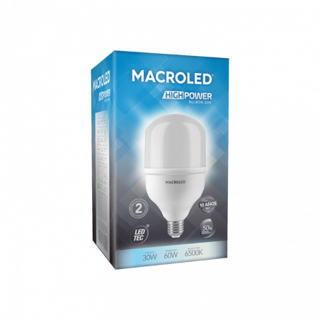 Lámpara led MACROLED bulbón 30W 2700lm 6500K luz fría