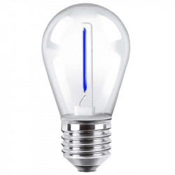 Lámpara led MACROLED Gota E27 1W vidrio traslúcido luz azul