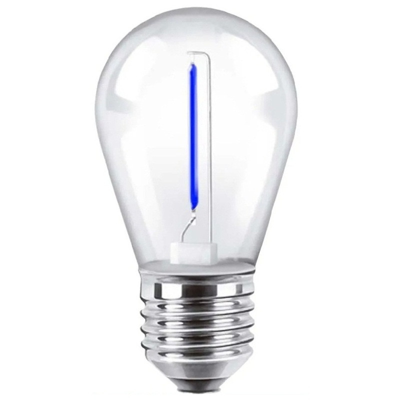 Lámpara led MACROLED Gota E27 1W vidrio traslúcido luz azul