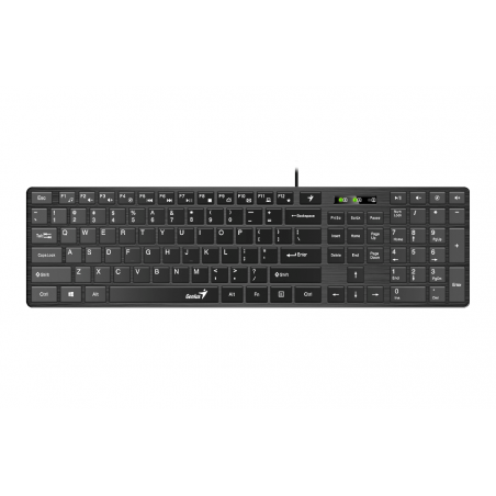 Teclado GENIUS SLIMSTAR 126 multimedia USB ultra delgado negro