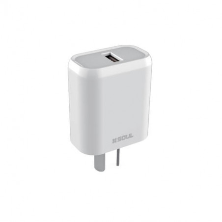 Cargador viajero SOUL USB-C 2.4A blanco con cable