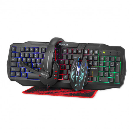 Combo gamer XTRIKE ME teclado + mouse + auriculares + mouse pad