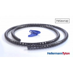 Cinta helicoidal HELLERMANN TYTON HELAWRAP 25mm negro por metros