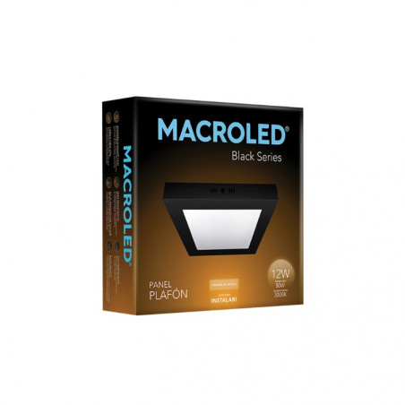 Plafón led MACROLED cuadrado 12W 1080lm 3000K luz cálida