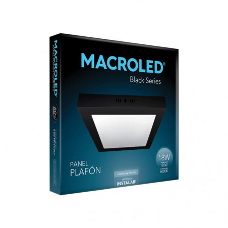 Plafón led MACROLED cuadrado 18W 1620lm 6000K luz fría