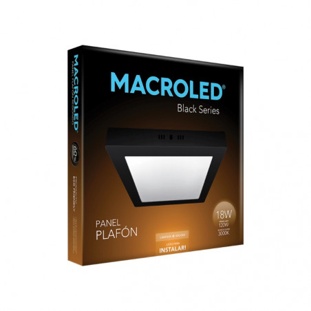 Plafón led MACROLED cuadrado 18W 1600lm 3000K luz cálida