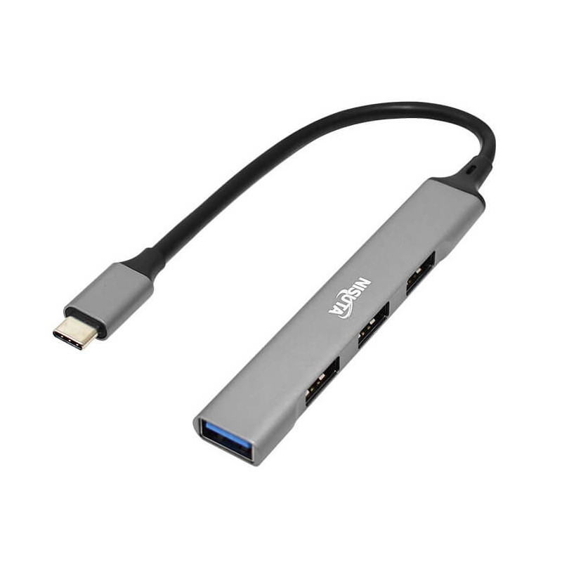 Hub USB-C NISUTA NSUH044C 4 puertos 5Gbps