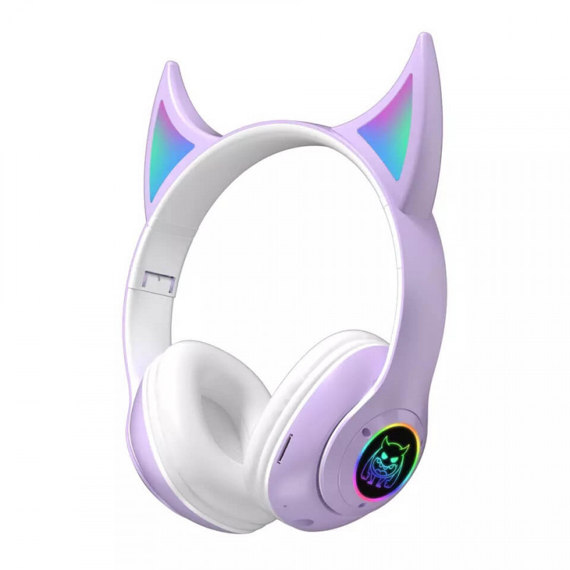 Auriculares bluetooth STN-25 con luces LED violeta