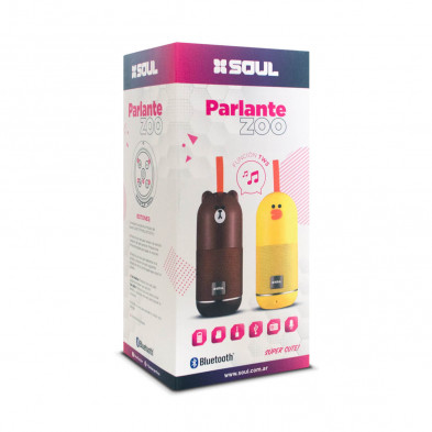 Parlante bluetooth SOUL ZOO Cerdo portátil 5W rosa