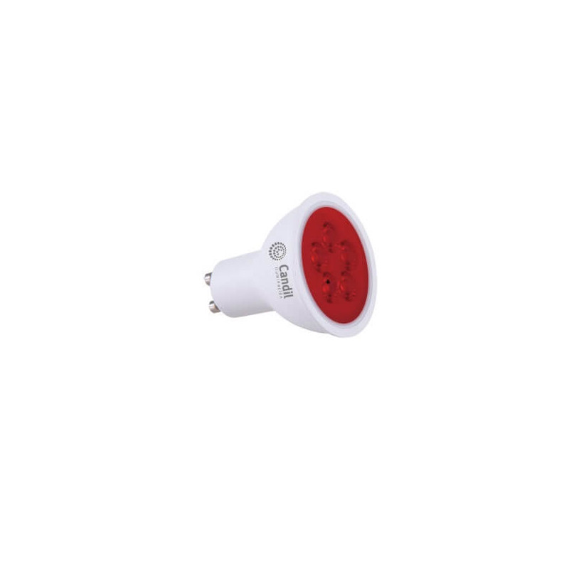 Lámpara led CANDIL Dicro GU10 4.5W 220v 325lm Roja