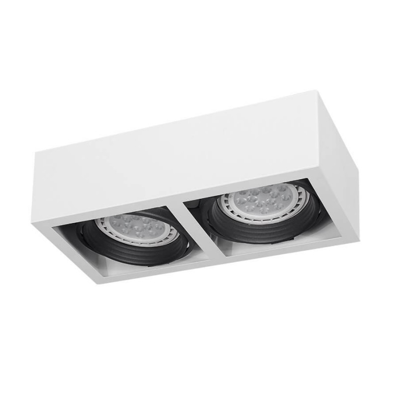 Plafón SAN LORENZO CARDANICO rectangular para 2 luces GU10 AR111 blanco