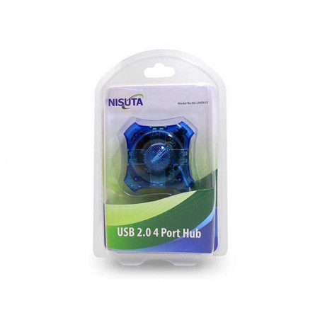 Hub USB 2.0 NISUTA NSUH0410 4 puertos 480Mbps