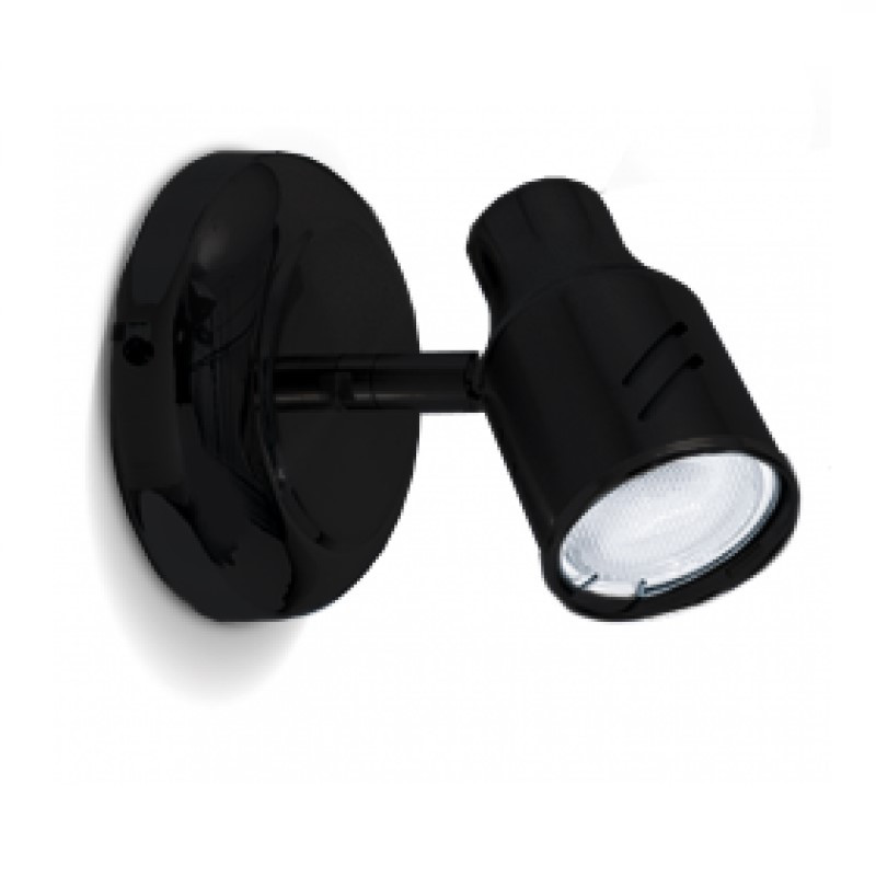 Aplique SAN LORENZO PARMA para 1 luz GU10 base redonda negro