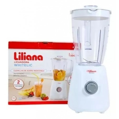 Licuadora LILIANA WHITELIC 2 litros 500W 2 velocidades blanco