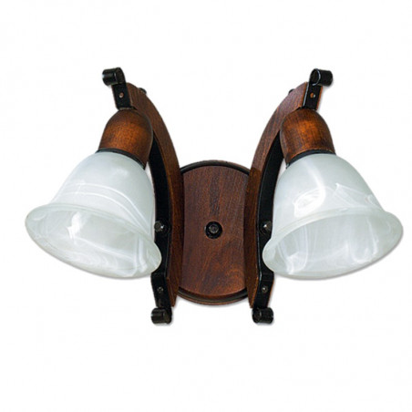 Aplique CARILUX MURANO para 2 luces E27 madera con tulipa