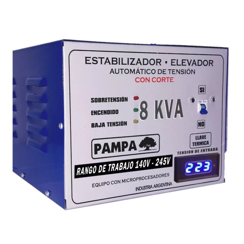 Estabilizador tensión PAMPA automático 8KVA 140-245V a 220V