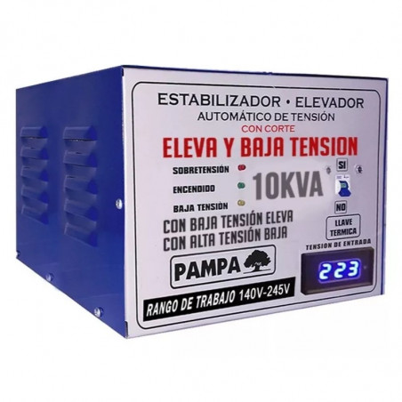 Estabilizador tensión PAMPA automático 10KVA 140-245V a 220V