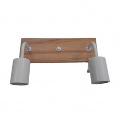 Aplique CARILUX Millennial para 2 luces E27 madera con metal blanco