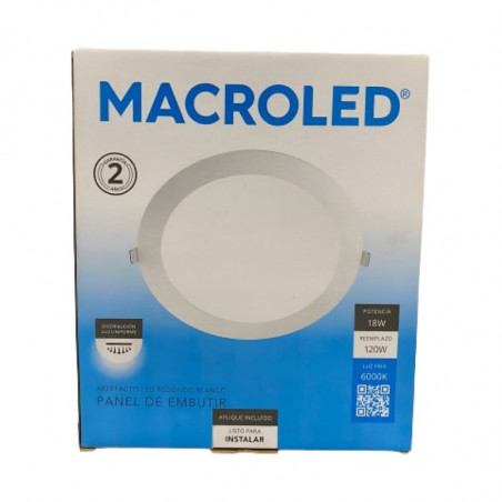 Embutido led MACROLED redondo 18W 1620lm 6000K luz fría