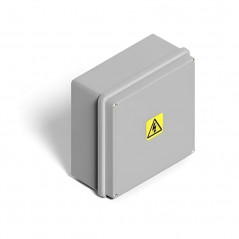 Caja de pase SISTELECTRIC pvc exterior IP65 11,5x11,5x8cm con tapa gris