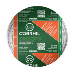 Cable unipolar COBRHIL 2,5mm2 blanco IRAM 2183-NM247-3