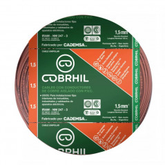 Cable unipolar COBRHIL 1,5mm2 marrón IRAM 2183-NM247-3