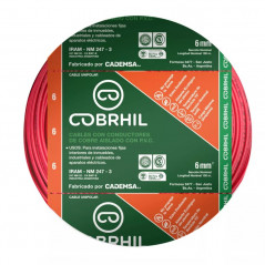 Cable unipolar COBRHIL 6mm2 rojo IRAM 2183-NM247-3