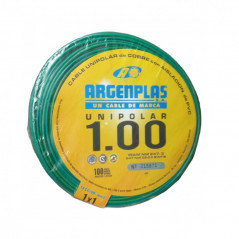 Cable unipolar ARGENPLAS 1mm2 verde amarillo IRAM 2183-NM247-3