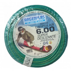 Cable unipolar ARGENPLAS 6mm2 verde amarillo IRAM 2183-NM247-3