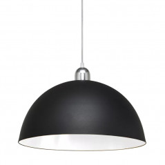 Colgante CIVAL GEO para 1 luz E27 chapa negro interior blanco