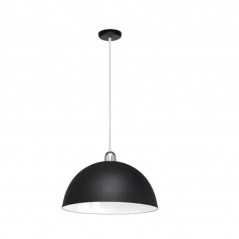 Colgante CIVAL GEO para 1 luz E27 chapa negro interior blanco