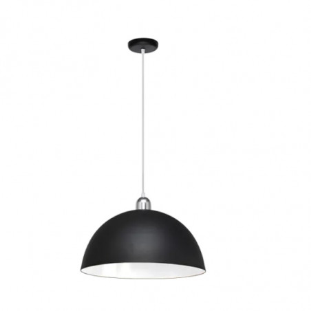 Colgante CIVAL GEO para 1 luz E27 chapa negro interior blanco