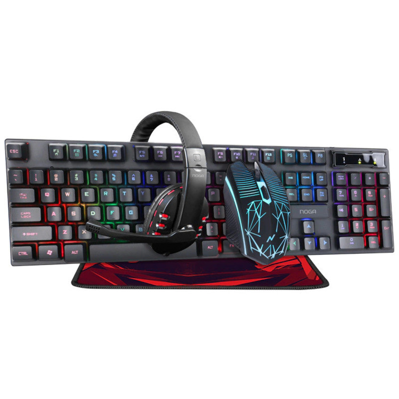 Combo gamer NOGA NKB-407 teclado + mouse + pad + auriculares