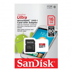 Memoria Micro SD SANDISK ULTRA 16GB clase 10