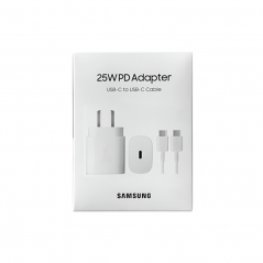 Cargador original SAMSUNG USB-C 25W blanco con cable