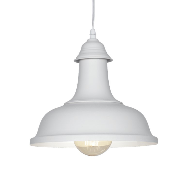 Colgante MARKAS MAEVE para 1 luz E27 chapa blanco