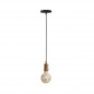 Colgante MARKAS THANDIE para 1 luz E27 con base y cable cobre satinado