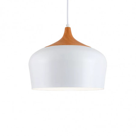 Colgante MARKAS CERYS para 1 luz E27 blanco