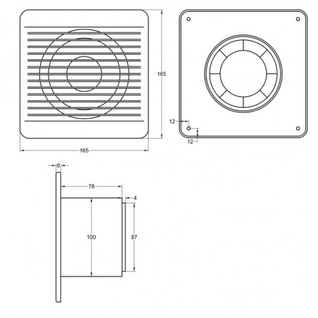 Extractor de aire EDISON PREMIUM 4' caudal 120 m3/h